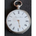 Vintage Silver Plated Pocket Watch - nice condition - missing hand (not working) 37mm x 37mm