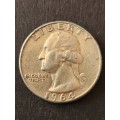 USA Washington 1/4 Dollar 1964 Silver- as per photograph