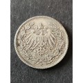 Deutsches Reich 1/2 Mark 1913 Silver - as per photograph