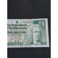 Royal Bank of England One Pound 1993 VF+ - as per photograph