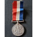 SA Medal for War Service 1939 -1945 Silver 35mm x 35mm - as per photograph