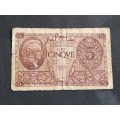 Italy 5 Lire 1944 - as per photograph