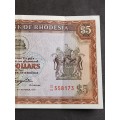 Reserve Bank of Rhodesia 5 Dollars Salisbury 20 October 1978 Rhodes Watermark (very nice condition)