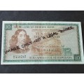 TW de Jongh Ten Rand Replacement Note 1st issue 1967 A/E W9 (rust marks) -as per photograph