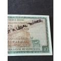 TW de Jongh Ten Rand Replacement Note 1st issue 1967 A/E W9 (rust marks) -as per photograph