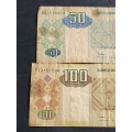 2 x Angola Notes 50/100 Kwanzas - as per photograph