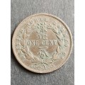 British North Borneo Co. One Cent 1891 (nice condition) - as per photograph