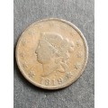 USA One Cent 1819 Coronet (scarce coin) - as per photograph