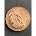 Commemorative 1971 Republic of South Africa 10th Anniversary Bronze Medallion 38.1mm (23.3g)