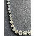 Vintage Glitzy Round Crystal Rhinestone Runaway Necklace - as per photograph