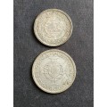 Republica Portuguesa Mozambique 5 and 10 Escudos 1960 Silver - as per photograph