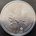2018 FINE SILVER CANADIAN $5 WITH MARPLE LEAVE