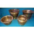 LOT OF VINTAGE BRASS PLANTERS