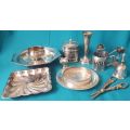 LARGE ASSORTMENT OF VINTAGE SILVER PLATED ITEMS