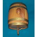 NICE WOODEN BARREL WITH BRASS STRIPS