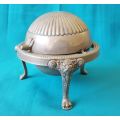 VINTAGE DOME BUTTER DISH WITH LION HEAD DETAIL