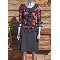 Black and Red Floral Top size 8/10