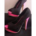 Black and Pink High Heels size 4