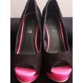 Black and Pink High Heels size 4