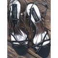 Black and Silver High Heels size 7