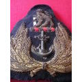 SA NAVY OFFICERS BULLION WIRE + METAL PADDED CAP BADGE + HAT BAND (DINNES 2281)
