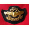 RHODESIA AIR FORCE-  OFFICERS BULLION WIRE PADDED CAP BADGE - UDI PERIOD