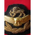 RHODESIA AIR FORCE-  OFFICERS BULLION WIRE PADDED CAP BADGE - UDI PERIOD