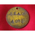 BRITISH SOUTH AFRICA COMPANY. - BSACo -  HUT TAX TOKEN  FOR MALE 1909/10 - AREA "A"  -   (4539)