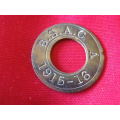 BRITISH SOUTH AFRICA COMPANY. - BSACo -  HUT TAX TOKEN  FOR FEMALE 1915-16  - AREA "A"  - (4546)