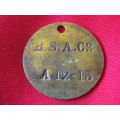 BRITISH SOUTH AFRICA COMPANY. - BSACo -  HUT TAX TOKEN  FOR MALE 1912-13  - AREA "A"  - (4542)