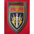 SADF - 61 MECHANISED BRIGADE + ARMY BATTLE SCHOOL COMMAND BAR LH TUPPER FLASH - NO PIN  (70)