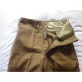 SADF- EARLY KHAKI SERGE TROUSERS FOR BATTLE DRESS, SIZE 7 - MADE ENSIGN 1961,  SOME MOTH HOLES(571)