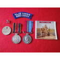 RHODESIAN PAIR MEDALS + DOG TAG + PHOTO + SHOULDER TITLE + RESERVIST BADGE + SERVICE HISTORY  (3879)