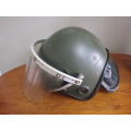 SA ARMY - GREEN RIOT HELMET WITH VISOR - OBSOLETE  relisted due to Time Waster