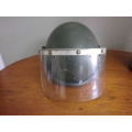 SA ARMY - GREEN RIOT HELMET WITH VISOR - OBSOLETE  relisted due to Time Waster