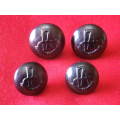 RHODESIA - INTERNAL AFFAIRS - 4 X BLACK ANODISED TUNIC BUTTONS -  ODS  15mm / 19mm  (7563)
