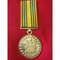 SA PRISONS - 30 YEAR FAITHFUL SERVICE  FULL SIZED  MEDAL - GOLD PLATED ? STAMPED  SILVER   (4787)