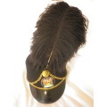SADF - STATE PRESIDENTS GUARDS CAP + EARLY BADGE + OSTRICH FEATHER     (4841)