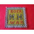 BOER WAR - EMBROIDERED / CROSS STITCH 11.4CM SQUARE - FROM RAY LEPPAN COLL. SEE PROVENANCE BELOW