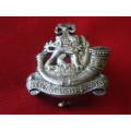 RHODESIA - RLI OFFICERS STAMPED SILVER RH COLLAR BADGE - A LITTLE BENT - SEE PIC   (5086)