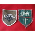 RHODESIAN ARMY + 3 BDE.  - PRINTED SHOULDER PATCHES X 2  (6055)
