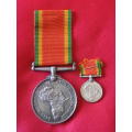 WW2 - AFRICA SERVICE MEDAL + MINIATURE - NAMED, SEE PICS    - NO RESEARCH   (4970)