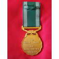 SADF -GOOD SERVICE MEDAL GOLD 30 YRS - FULL SIZE, NUMBERED, UNRESEARCHED, 1st RIBBON DESIGN - (4974)