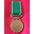 SADF -GOOD SERVICE FULL SIZE BRONZE MEDAL - 10 YRS - NUMBERED, UNRESEARCHED, 1st DESIGN RIBBON(4972)