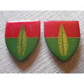 SADF - 10 ARTILLERY AIR DEFENCE SCHOOL PAIR OF FLASHES   (4057)