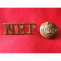 NORTHERN RHODESIA POLICE - EARLY FIRMIN BUTTON 1913-19 + NARBOROUGH TITLE 1912-52 (8224)