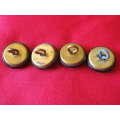 RHODESIA INTERNAL AFFAIRS - 4 ANODISED BUTTONS - MADE REUTELER - UNCOMMON   19mm OD.     (8301)