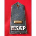 RHODESIA BSAP - WOMENS LEATHER PATROL OFFICERS SHOULDER BOARD   - BAR LATE ISSUE (8395)