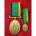 SADF / SANDF - MK EXEMPLARY SERVICE MEDAL - GOLD 30 YEARS No. 52 + MINIATURE -        (4201)