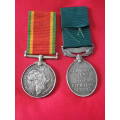 SOUTH AFRICA EFFICIENT SERVICE MEDAL + WW 2 AFRICA SERVICE MEDAL R.M. CRAWFORD    (4183)